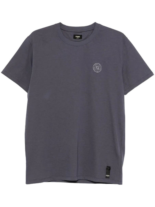 Fendi Men Ff Postcards Logo Print Cotton T-Shirt
