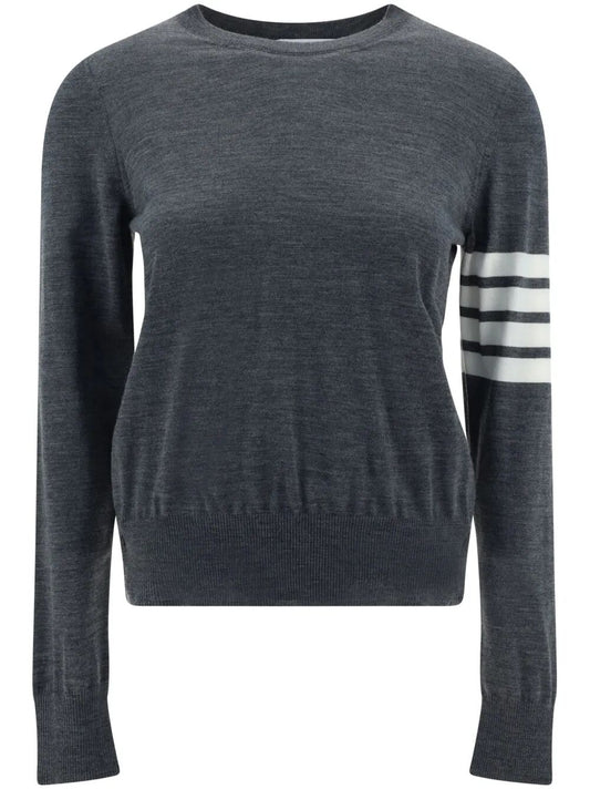Thom Browne Women Wool 4-Bar Relaxed Pullover