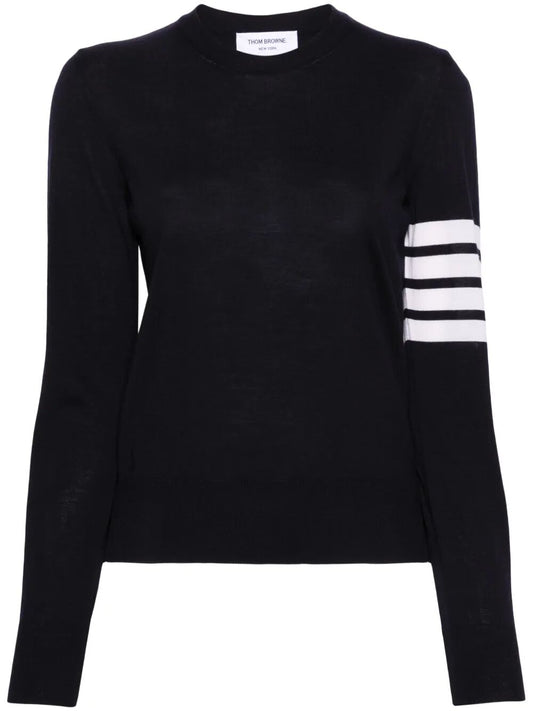 Thom Browne Women Wool 4-Bar Relaxed Pullover