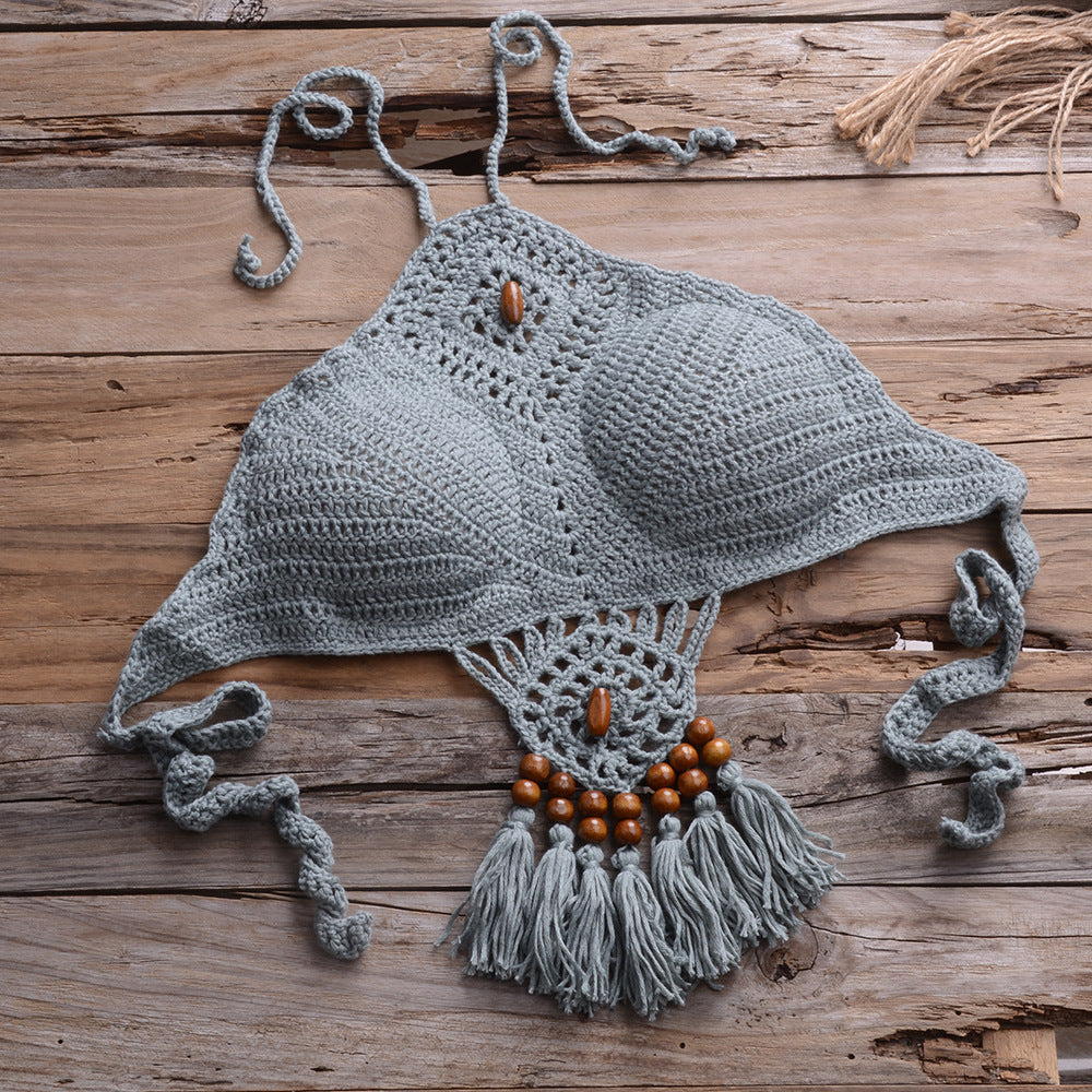 Bikini Handmade Tassel Bohemian Swimsuit Sexy Lady Beach Swimming Clothing
