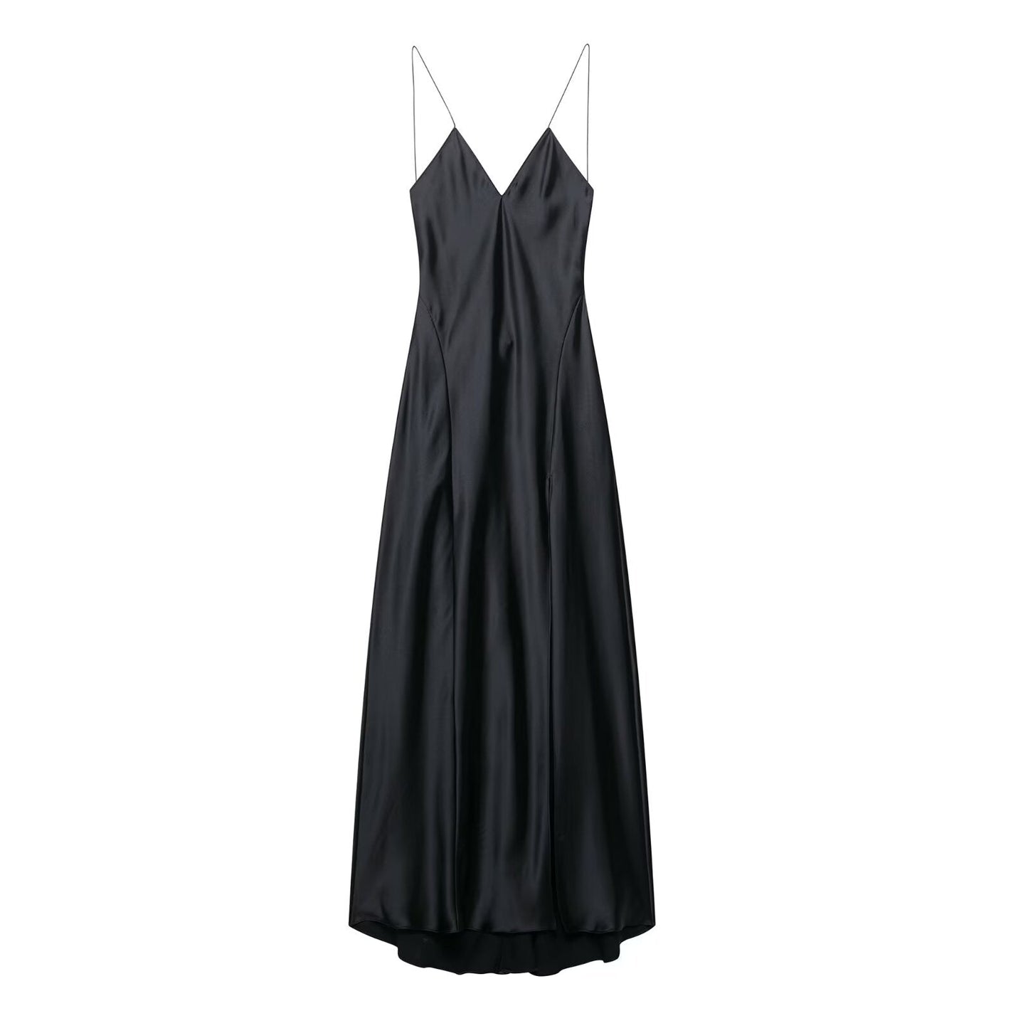 Women Clothing Summer Silk Satin Textured Underwear Strap Dress