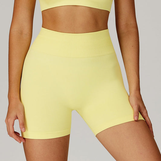 Seamless Yoga Shorts Women Summer High Waist Skinny Hip Raise Outdoor Sports Running Fitness