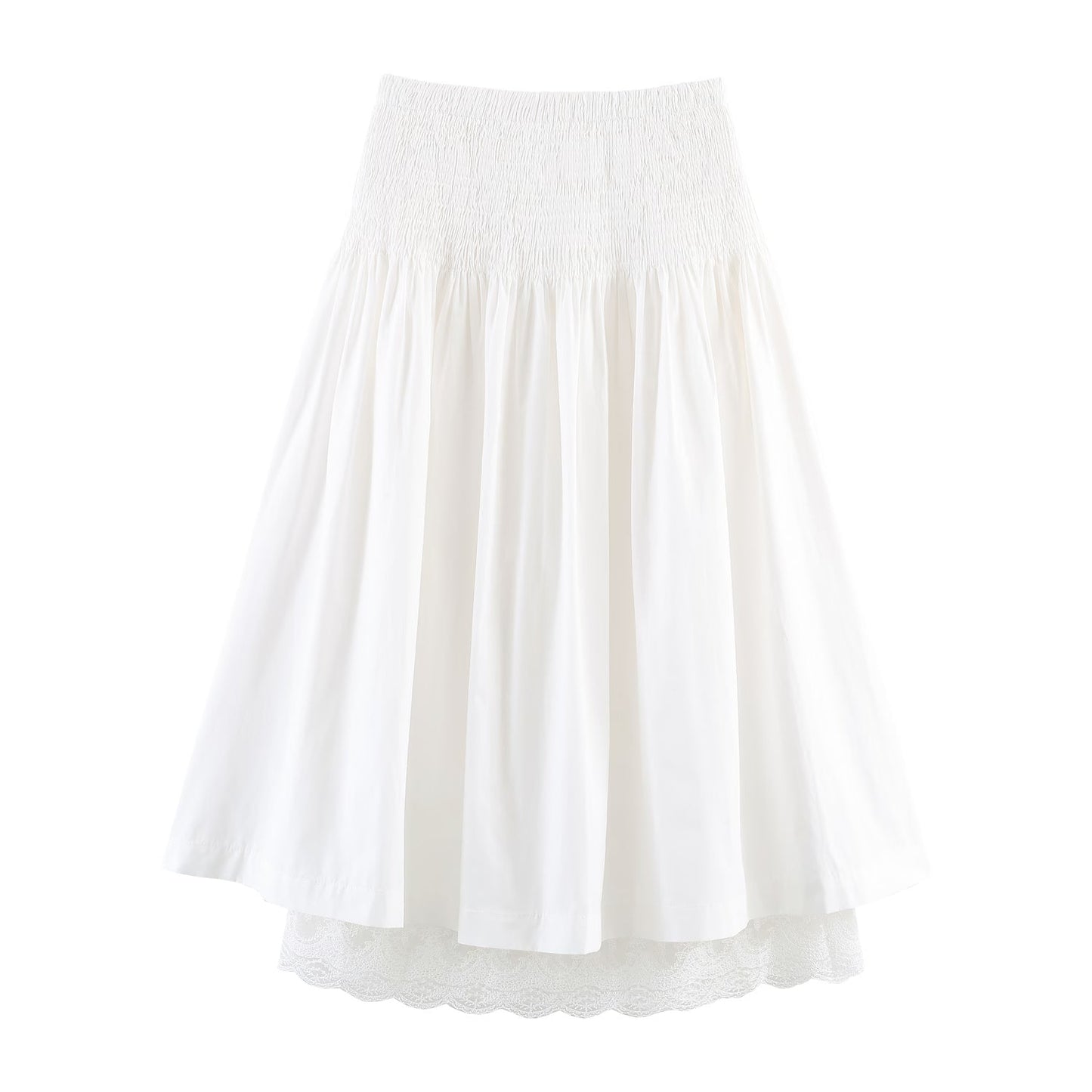 Women Wear Pleated Skirt Women High Waist A line Slimming Elegant Elastic Draping Long Skirt