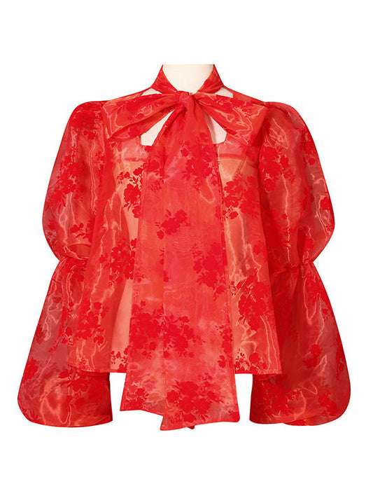 Sweet Women Shirt All Match High Sense Organza Small Shirt Top Spring Clothes