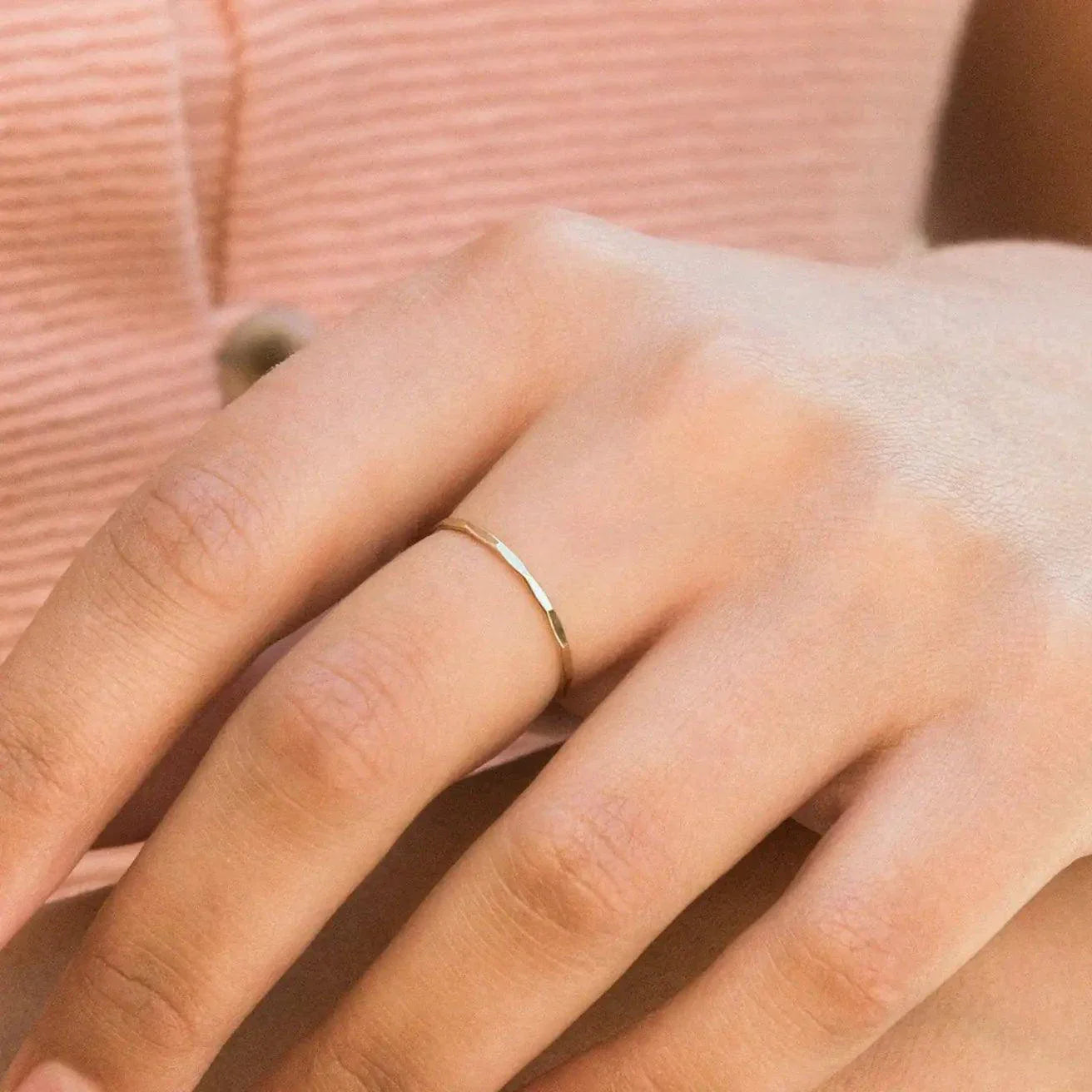 14K Gold Filled Textured Stacking Ring