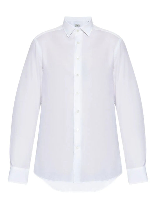 Etro Men Cotton Jacquard Shirt With Gecko Motif