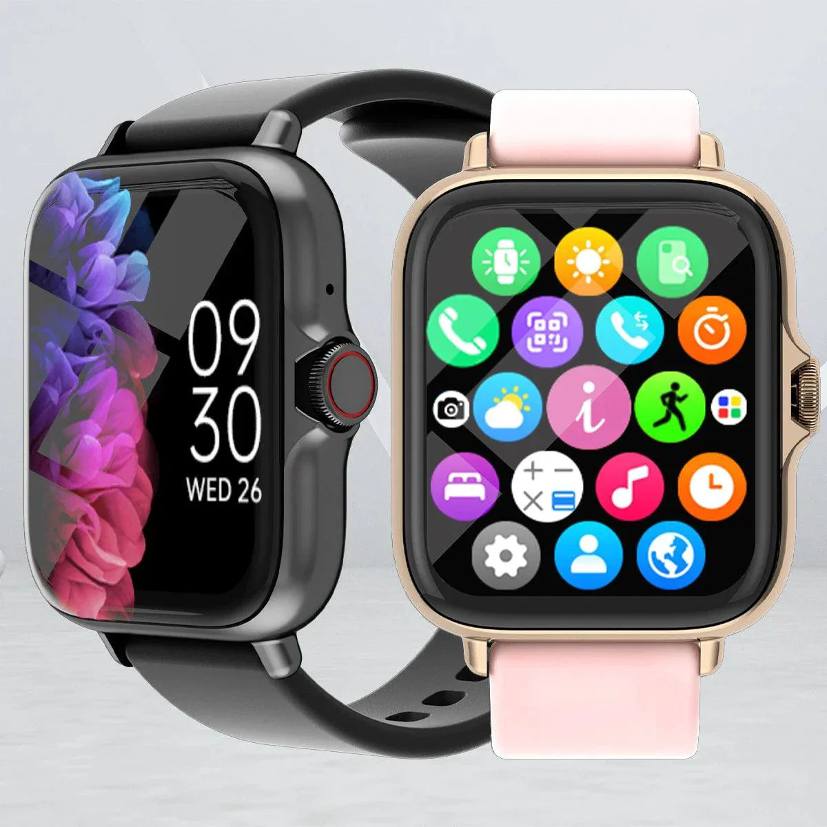 SmartTech 1.83'' Waterproof Smart Watch - Call & Message Alerts, Sleep Monitoring, Sports Pedometer for iPhone & Android