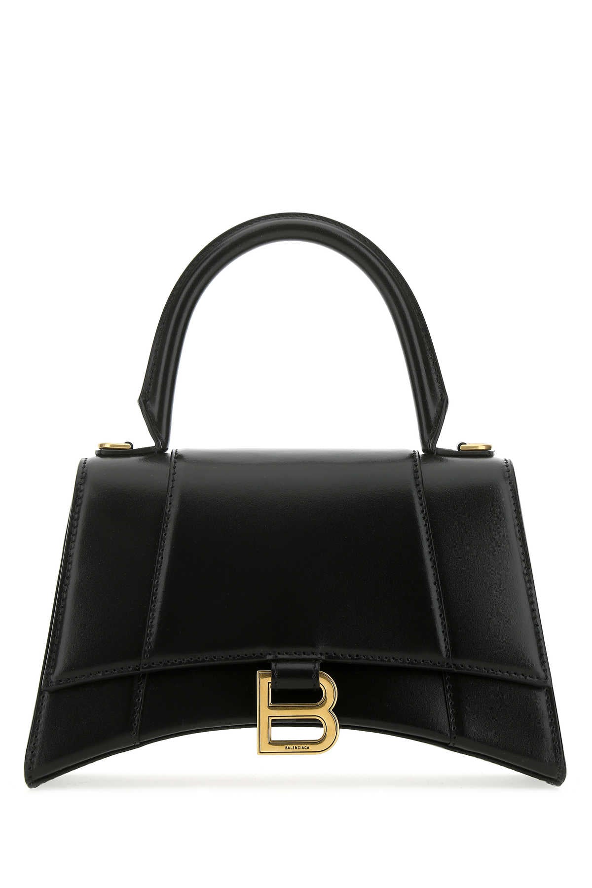 Balenciaga Women Black Leather Small Hourglass Handbag