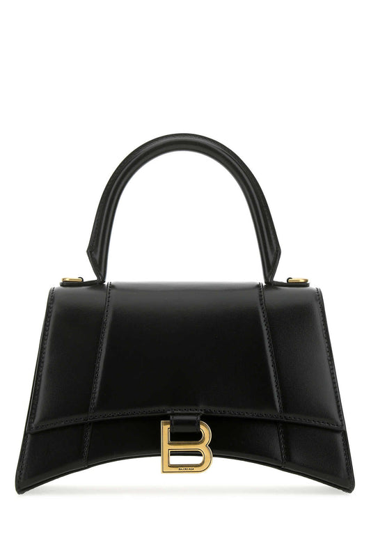 Balenciaga Women Black Leather Small Hourglass Handbag