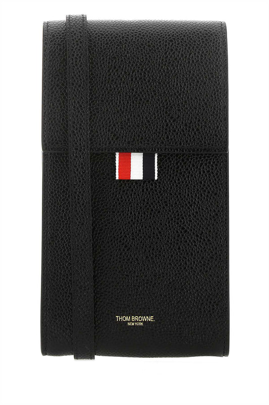 Thom Browne Men Black Leather Phone Holder