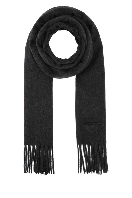 Prada Women Charcoal Cashmere Scarf