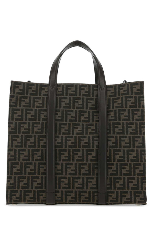 Fendi Men Embroidered Canvas Shopping Bag
