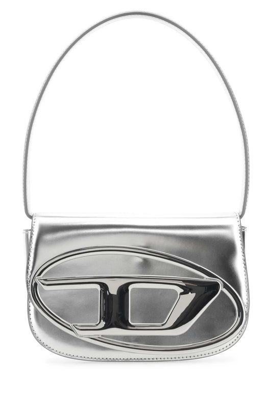 Diesel Women Silver Leather 1Dr Shoulder Bag