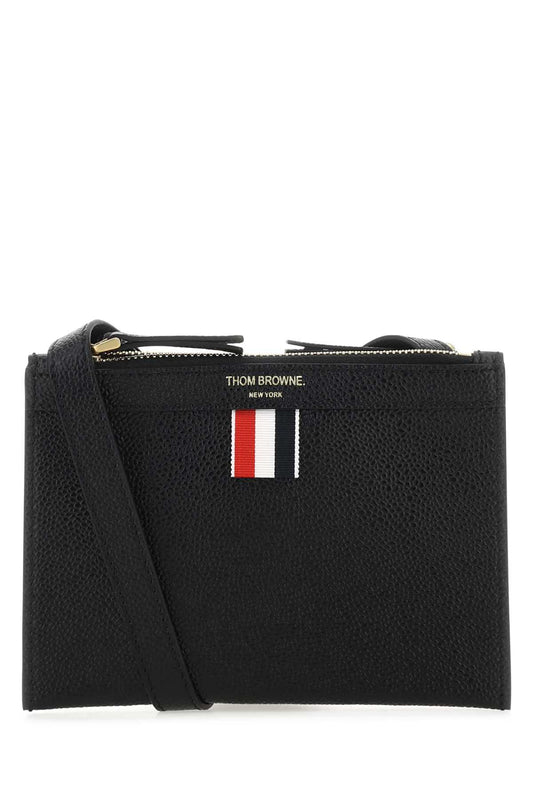 Thom Browne Women Black Leather Mini Document Holder
