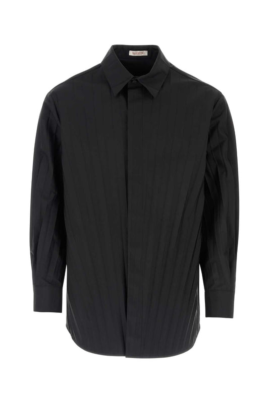 Valentino Garavani Men Black Tech Nylon Oversize Shirt
