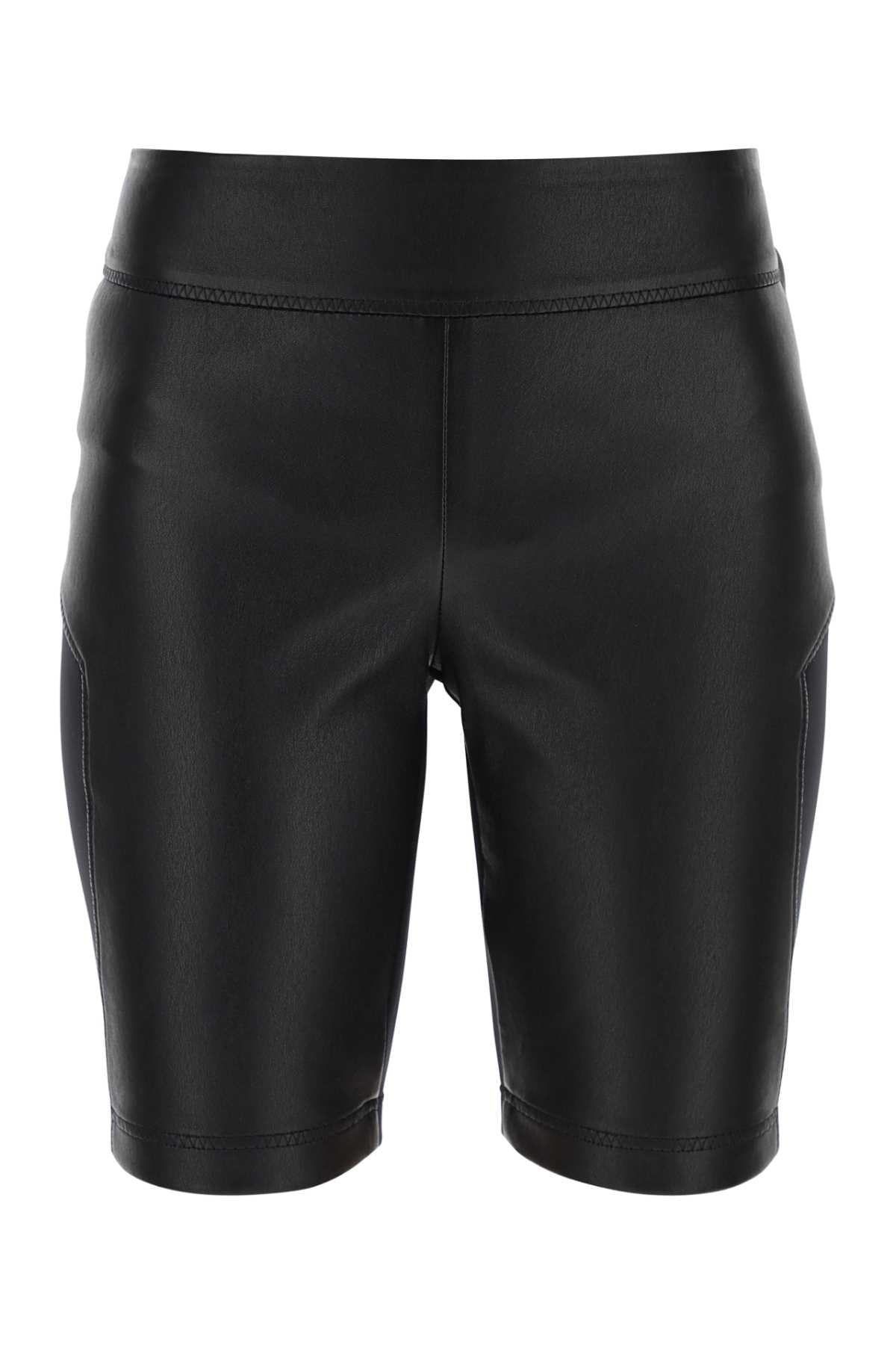 Loewe Women Black Leather And Fabric Leggings