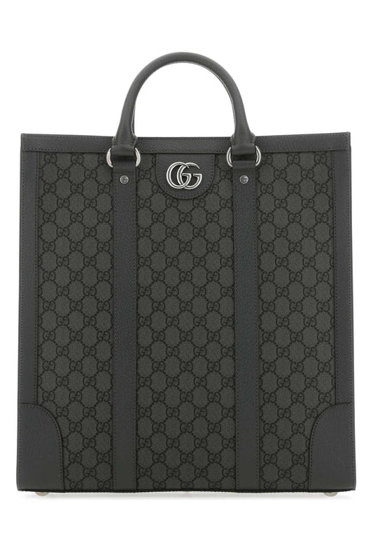 Gucci Men Gg Supreme Fabric And Leather Ophidia Shopping Bag