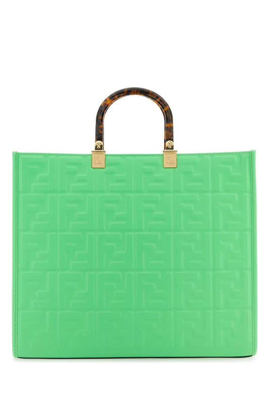 Fendi Women Green Leather Medium Sunshine Shopping Bag