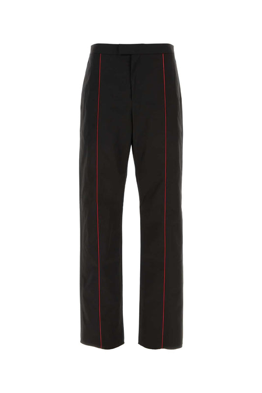 Salvatore Ferragamo Men Black Polyester Blend Pant