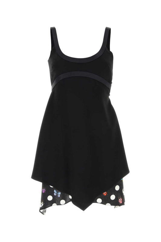 Versace Women Black Acetate Blend Mini Dress