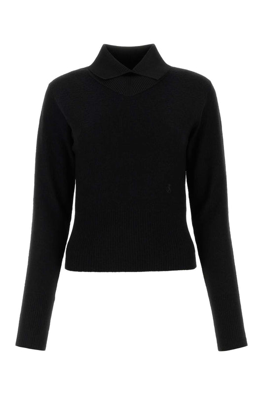 Jil Sander Women Black Wool Blend Sweater