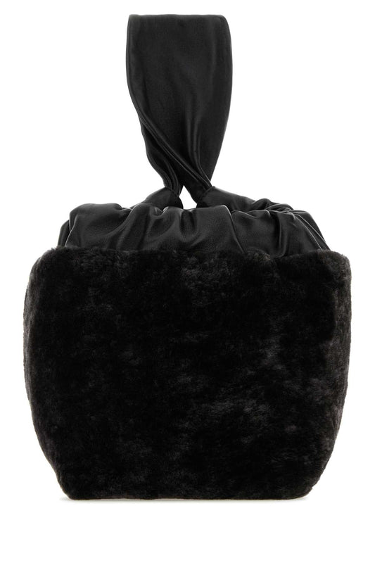 Jil Sander Women Black Shearling Clutch
