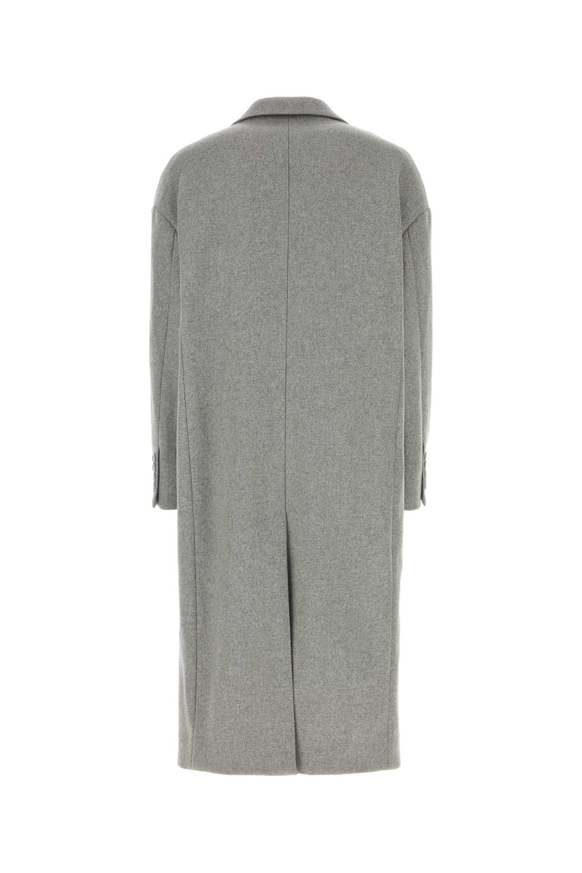 Dolce & Gabbana Men Grey Wool Blend Coat