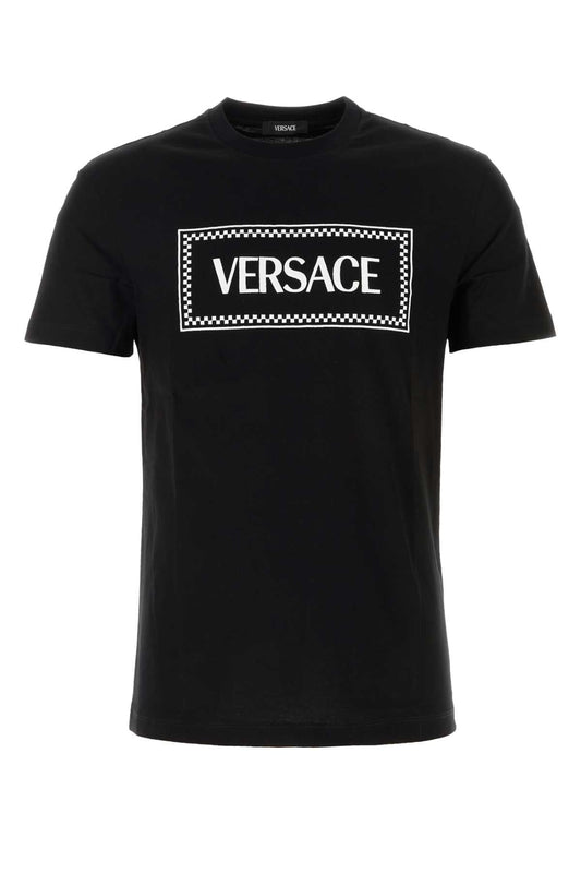 Versace Men Black Cotton T-Shirt