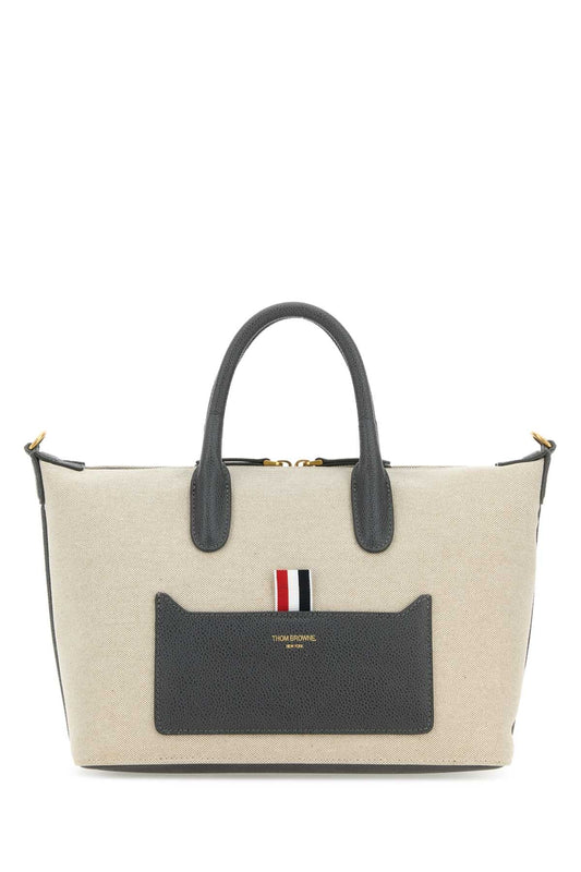 Thom Browne Women Sand Canvas Duffle Small Handbag