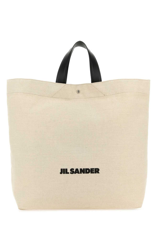 Jil Sander Women Sand Canvas Flat Shopping Bag