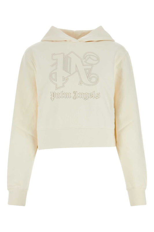 Palm Angels Women Ivory Cotton Sweatshirt