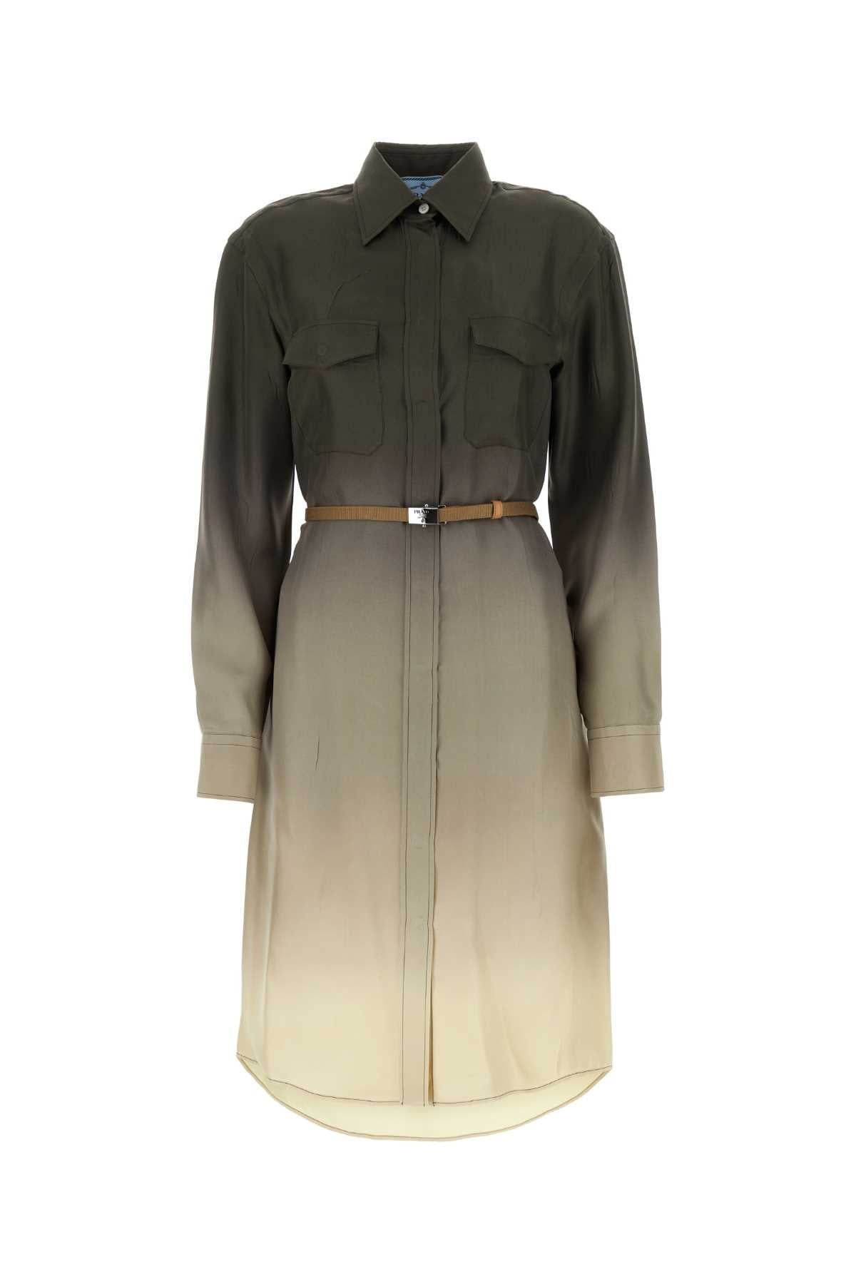 Prada Women Multicolor Twill Shirt Dress