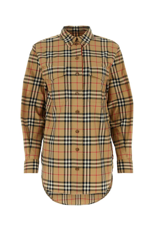 Burberry Women Embroidered Stretch Cotton Shirt