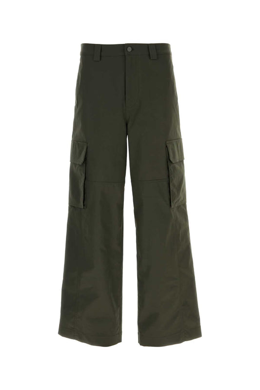 Valentino Garavani Men Olive Green Polyester Blend Cargo Pant