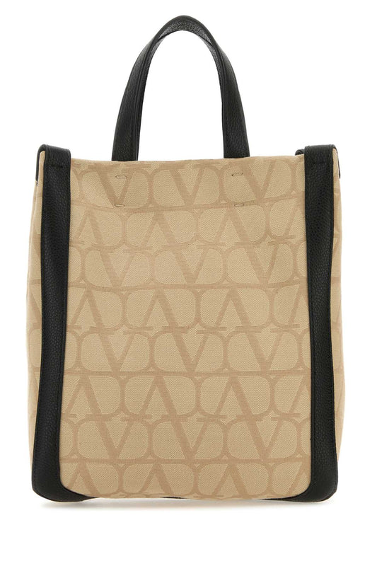 Valentino Garavani Men Beige Toile Iconographe Shopping Bag