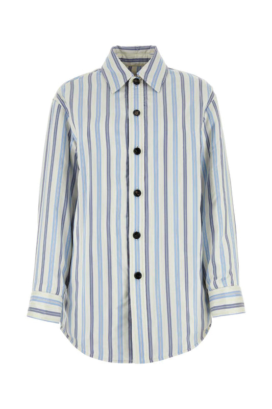 Bottega Veneta Women Embroidered Silk Oversize Padded Shirt