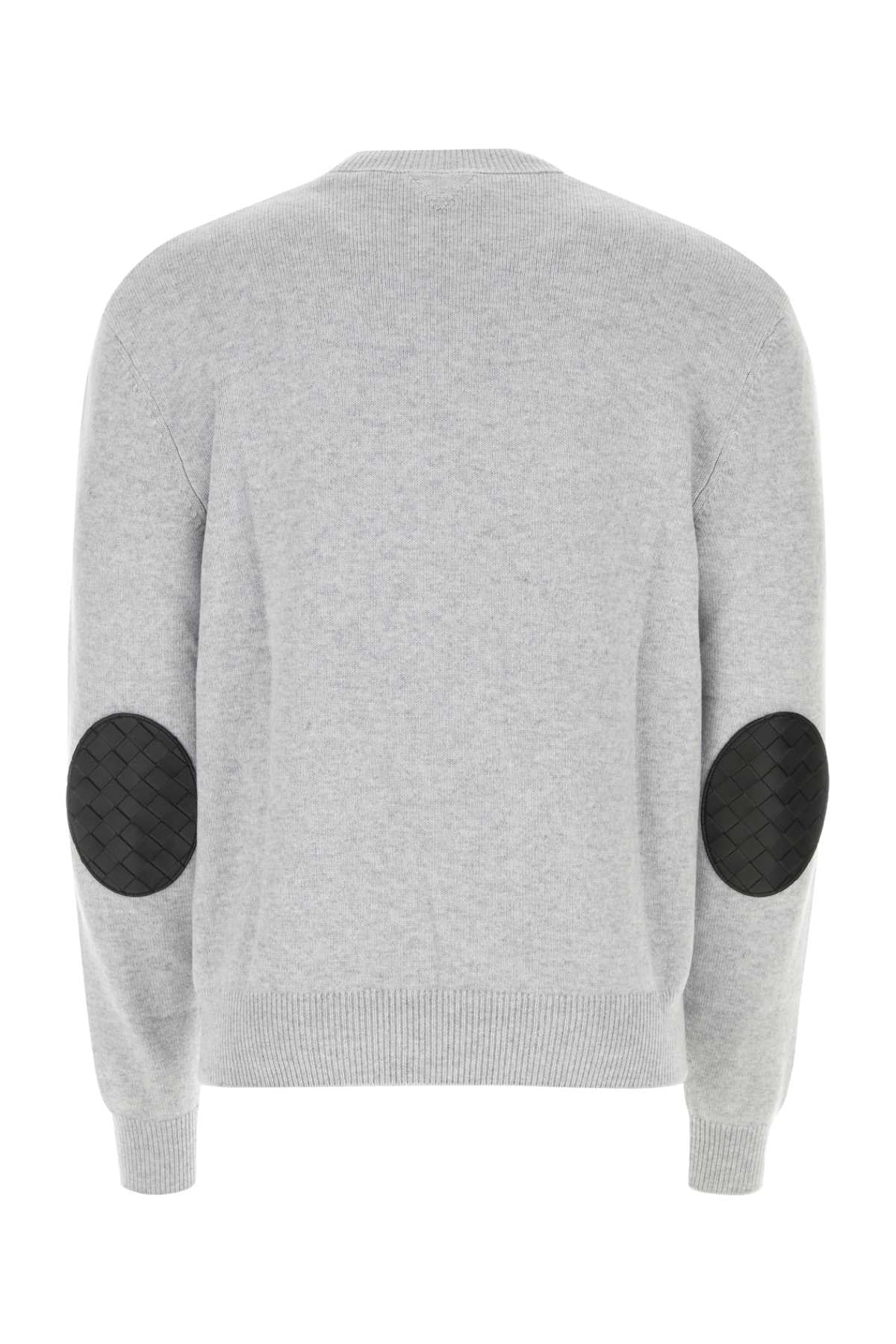 Bottega Veneta Men Melange Grey Stretch Cashmere Blend Sweater