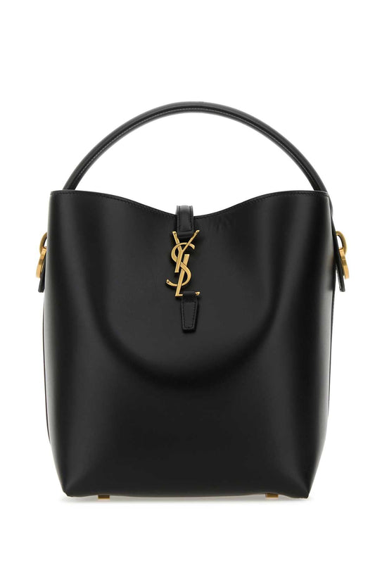 Saint Laurent Women Black Leather Le 37 Bucket Bag