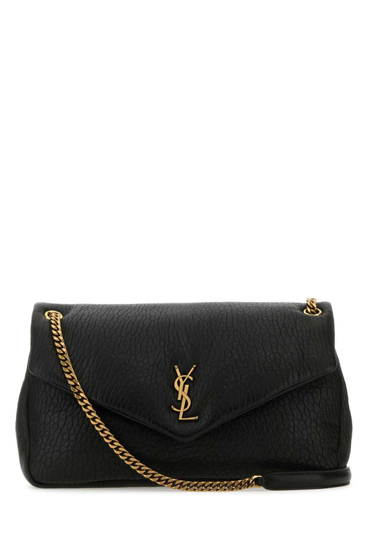 Saint Laurent Women Black Leather Big Calypso Shoulder Bag