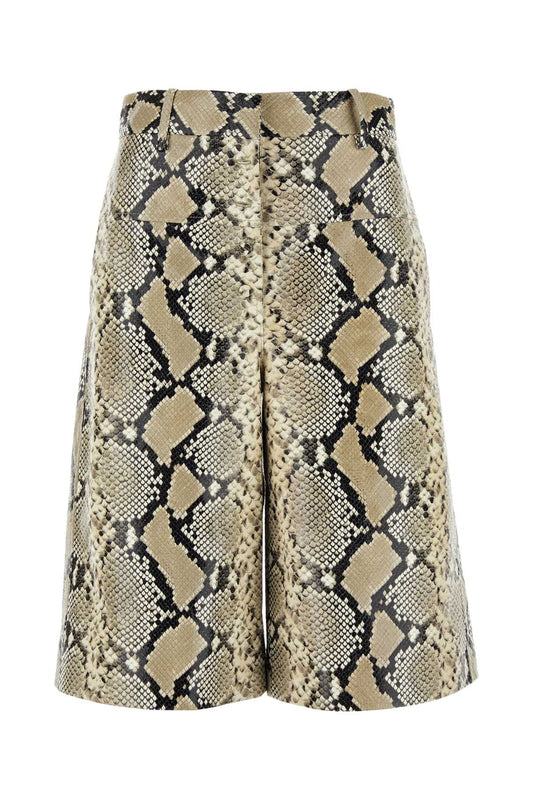 Jil Sander Women Printed Leather Bermuda Shorts