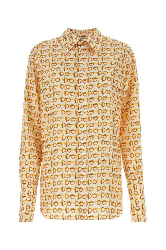 Burberry Women Printed Silk B Shirt