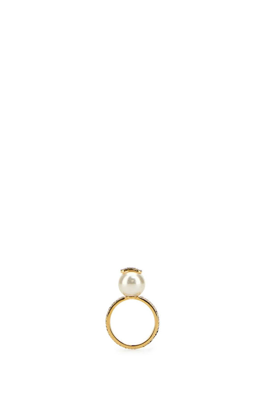 Valentino Garavani Women Gold Metal Vlogo Signature Ring