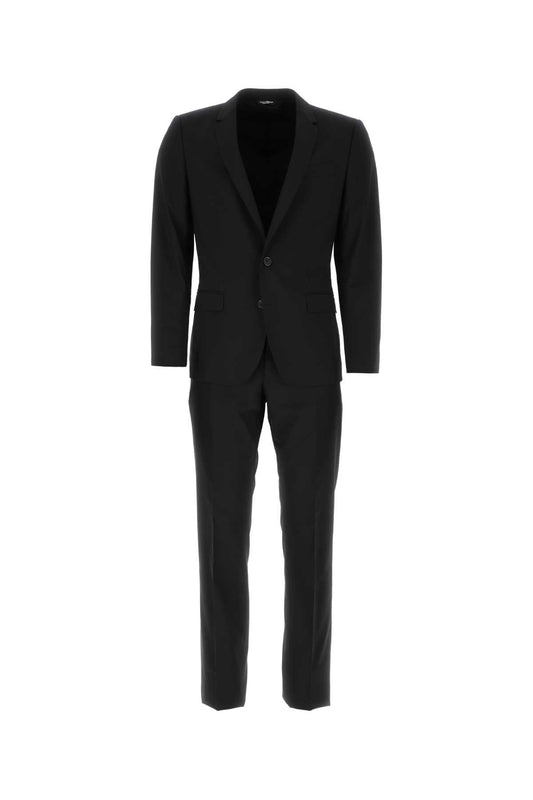Dolce & Gabbana Men Black Stretch Wool Tuxedo