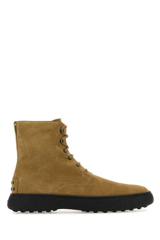 Tod's Men Camel Suede Ankle Boots