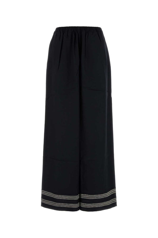 Bode Women Black Viscose Mathilde Wide-Leg