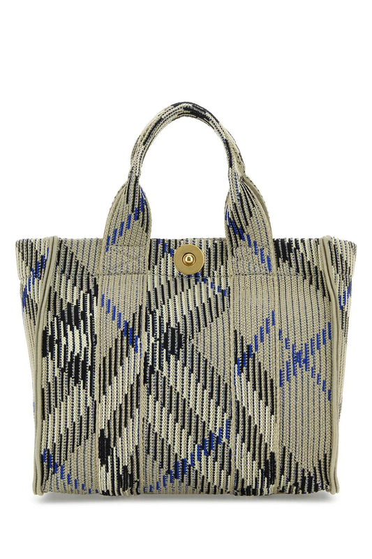 Burberry Women Embroidered Fabric Check Mini Handbag