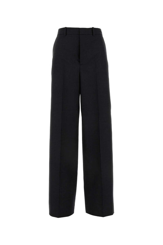 Gucci Women Slate Wool Wide-Leg Pant