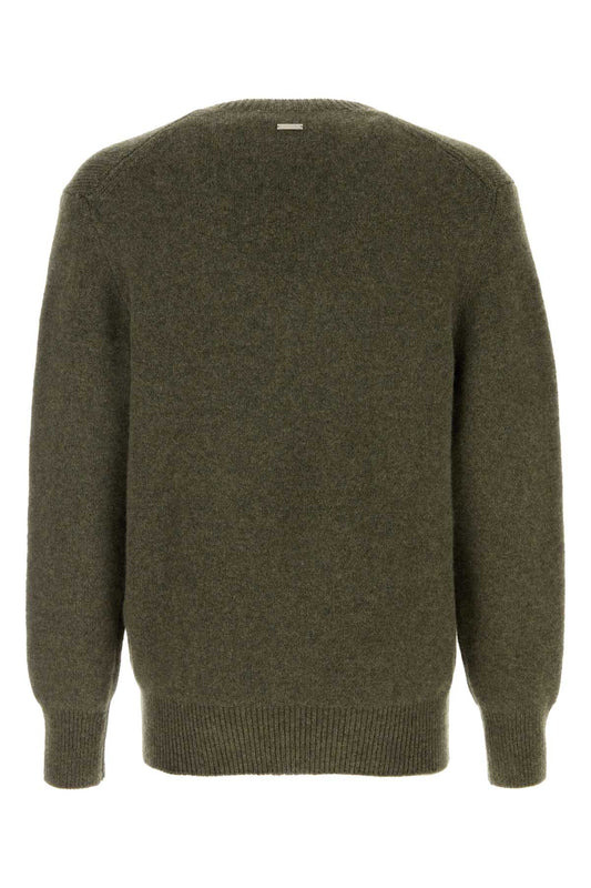 Salvatore Ferragamo Men Dark Green Cashmere Sweater