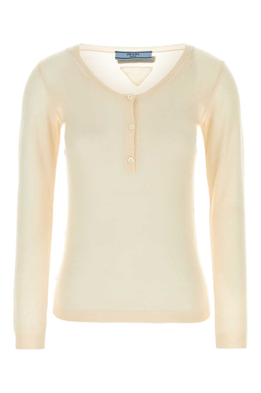Prada Women Skin Pink Cashmere Blend Sweater