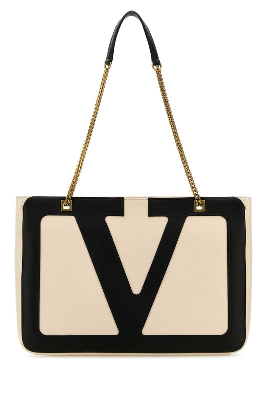 Valentino Garavani Women Sand Leather Medium Viva Superstar Shopping Bag